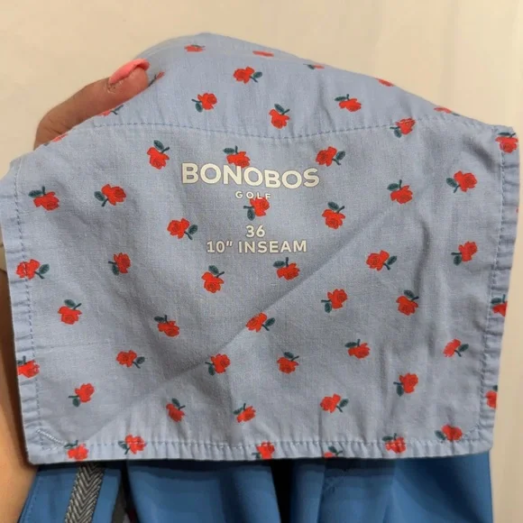 Bonobos Justin Rose Highland Tour Shorts Blue 10” Golf Shorts Size 36 - Picture 8 of 9